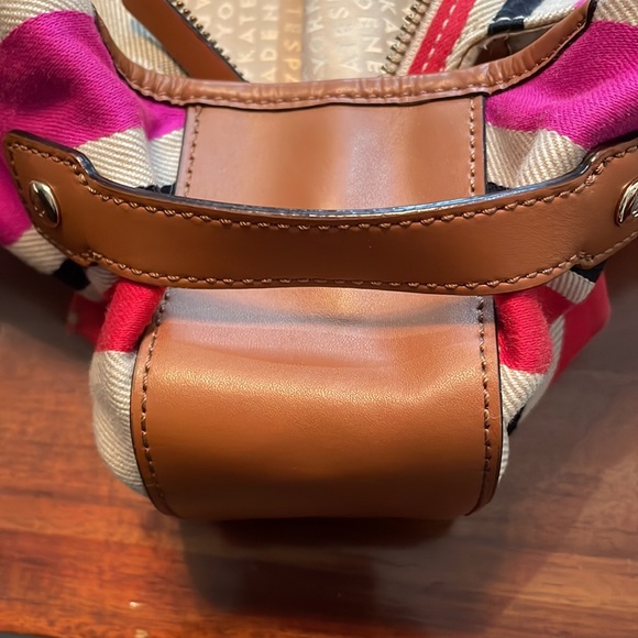 Kate Spade Oak Island Striped Tote Hobo Bag - Leather Handles & Bottom - Picture 8 of 8